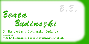 beata budinszki business card